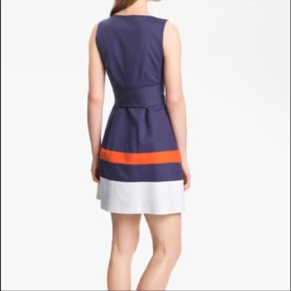 Kate Spade Sawyer Dress Blue Orange Sleeveless 2 - Picture 2 of 8